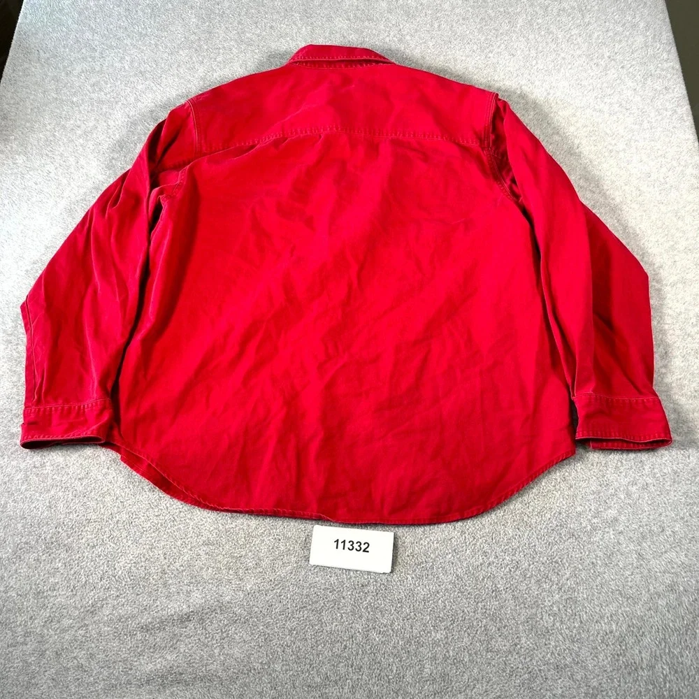 Levi's Jeans Flannel Shirt Mens XL Red Cotton Pleated Streetwear Button Up